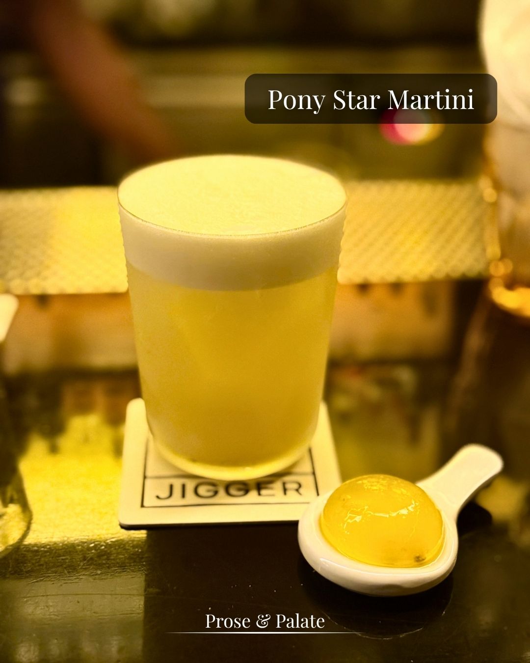 The Pony Star Martini with its passion fruit jelly