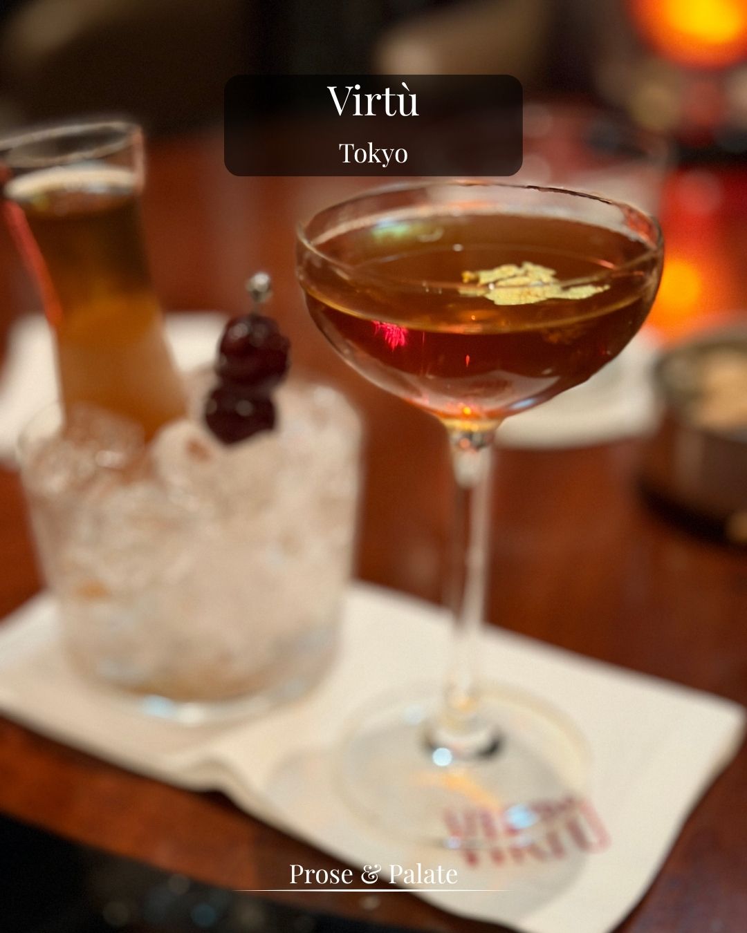 A cocktail at Virtù, Tokyo